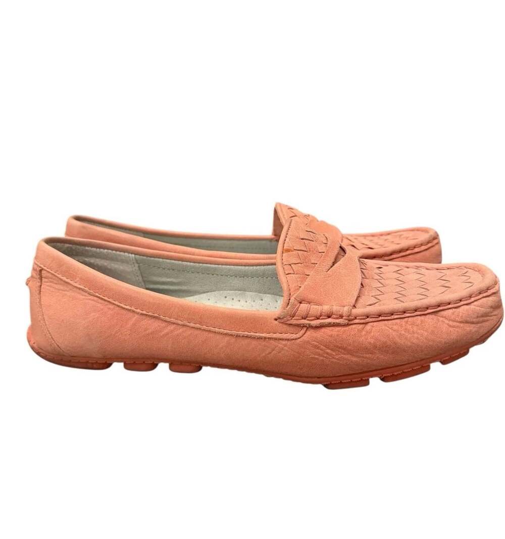 White Mountain Speedboat Pink Leather Woven Driving Moccasin Loafers